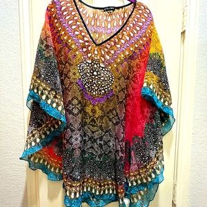 Colorful Animal Print, Kimono Cover-up